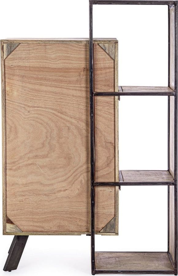 Credenza "Manchester" con struttura in legno di mango e acciaio, cassetti in legno riciclato, stile moderno - 43