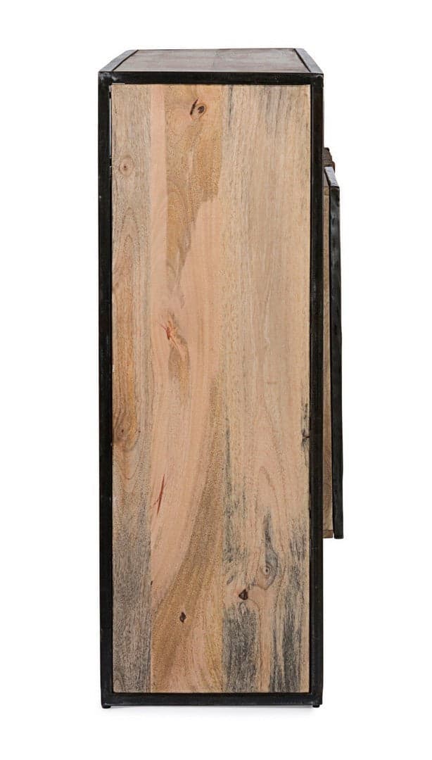 Credenza "Manchester" con struttura in legno di mango e acciaio, cassetti in legno riciclato, stile moderno in Credenze Decor Space - Altamura, commercioVirtuoso.it