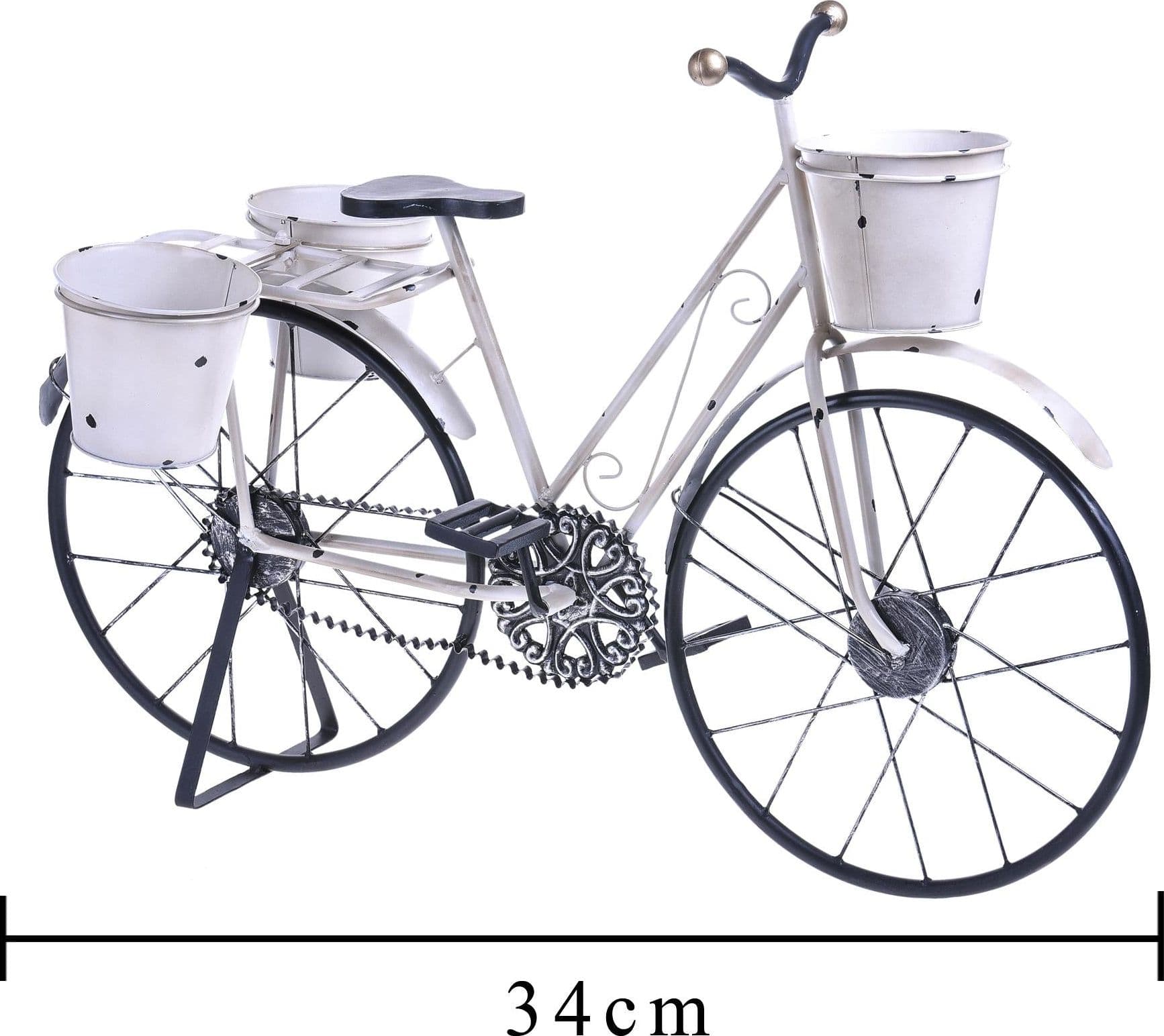 Bicicletta con vasi per fiori e piante decorazione da giardino ed esterno bianco antico da 80 cm in Statue Decor Space - Altamura, commercioVirtuoso.it