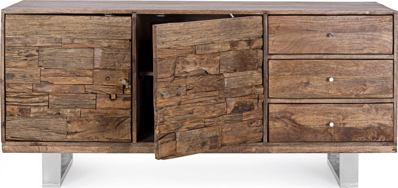 Credenza "Stanton", 2 ante e 3 cassetti, struttura in legno di mango, 160 cm in Credenze Decor Space - Altamura, commercioVirtuoso.it