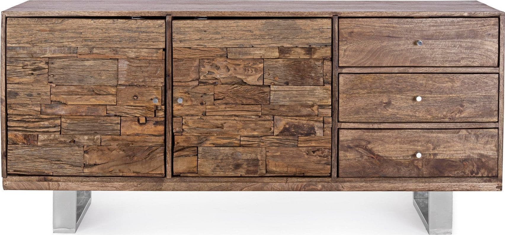 Credenza "Stanton", 2 ante e 3 cassetti, struttura in legno di mango, 160 cm in Credenze Decor Space - Altamura, commercioVirtuoso.it