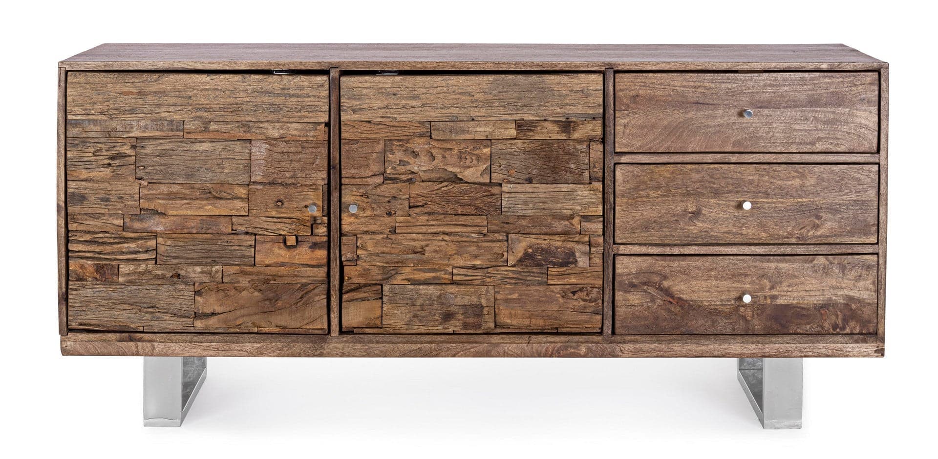 Credenza "Stanton", 2 ante e 3 cassetti, struttura in legno di mango, 160 cm in Credenze Decor Space - Altamura, commercioVirtuoso.it