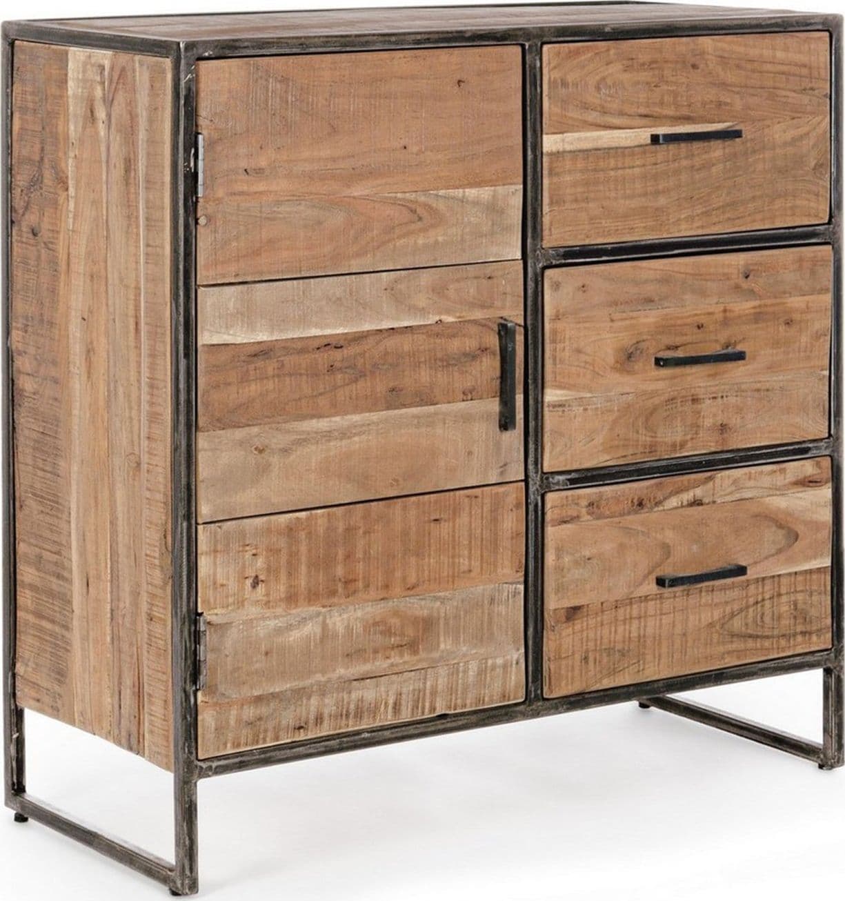 Credenza "Elmer" con struttura in legno di acacia, schienale in compensato, stile moderno - 55
