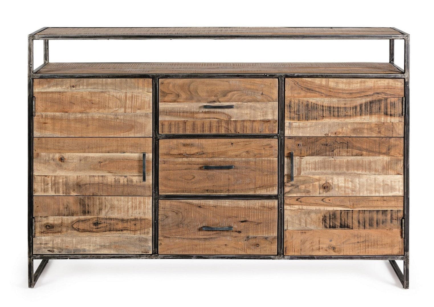 Credenza "Elmer" con struttura in legno di acacia, schienale in compensato, stile moderno in Credenze Decor Space - Altamura, commercioVirtuoso.it