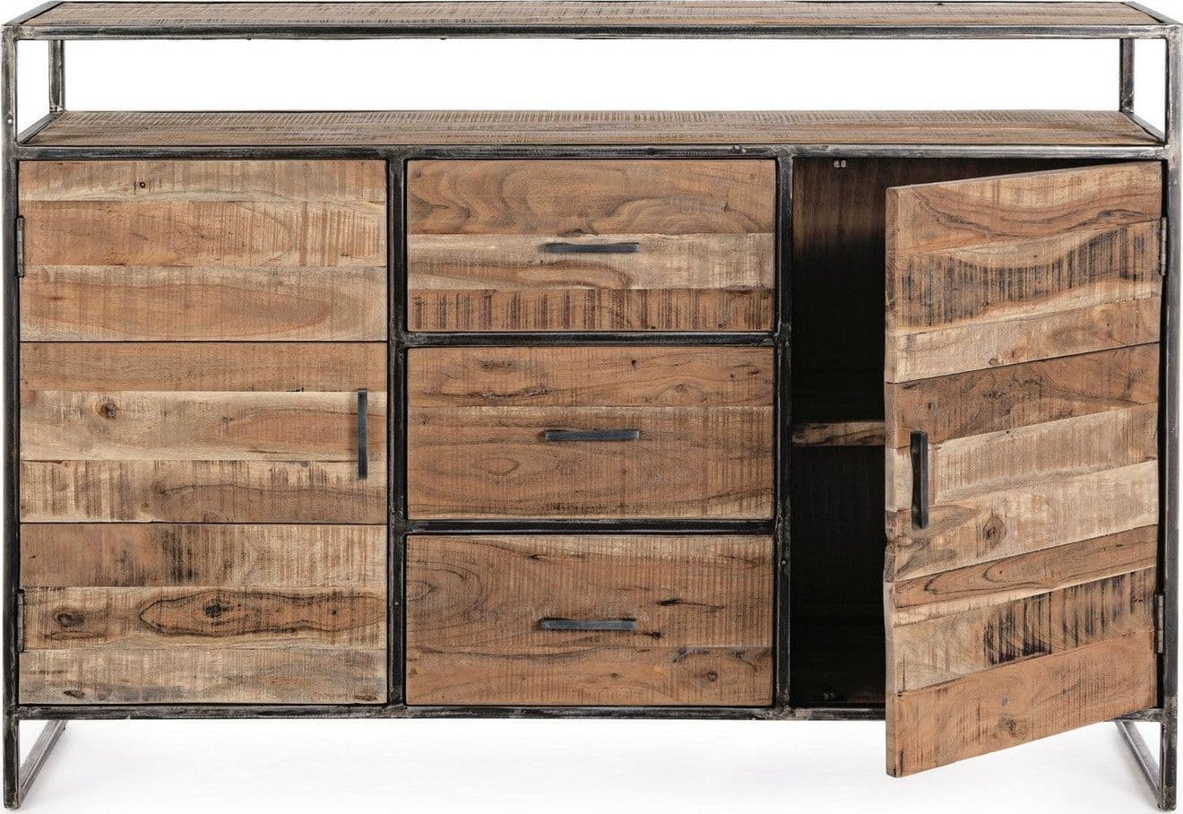 Credenza "Elmer" con struttura in legno di acacia, schienale in compensato, stile moderno in Credenze Decor Space - Altamura, commercioVirtuoso.it