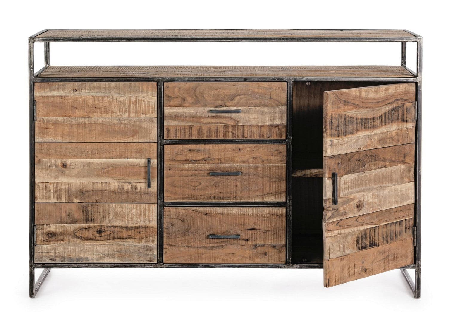 Credenza "Elmer" con struttura in legno di acacia, schienale in compensato, stile moderno in Credenze Decor Space - Altamura, commercioVirtuoso.it