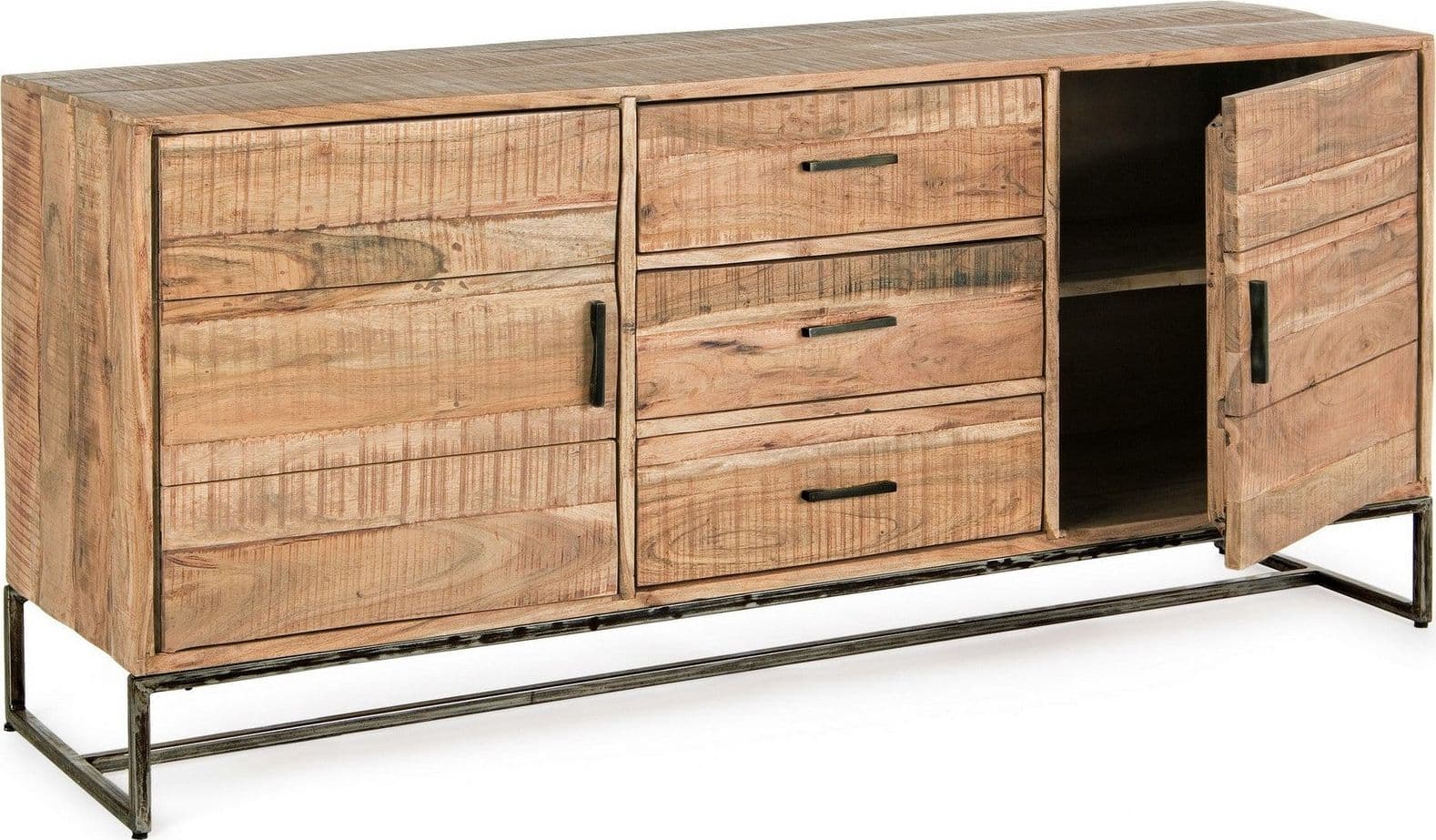 Credenza "Elmer" con struttura in legno di acacia, schienale in compensato, stile moderno in Credenze Decor Space - Altamura, commercioVirtuoso.it