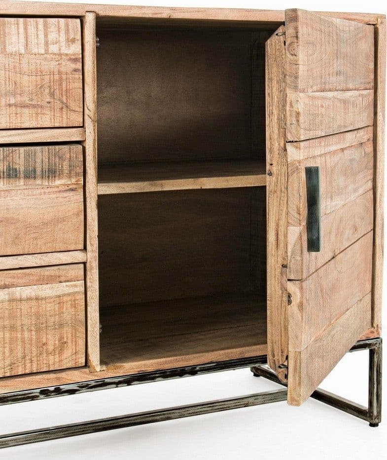 Credenza "Elmer" con struttura in legno di acacia, schienale in compensato, stile moderno in Credenze Decor Space - Altamura, commercioVirtuoso.it