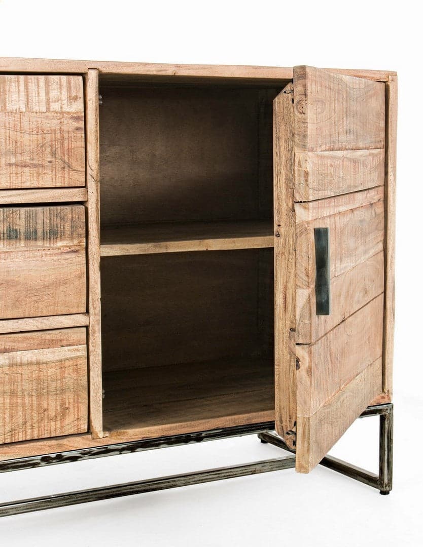 Credenza "Elmer" con struttura in legno di acacia, schienale in compensato, stile moderno in Credenze Decor Space - Altamura, commercioVirtuoso.it