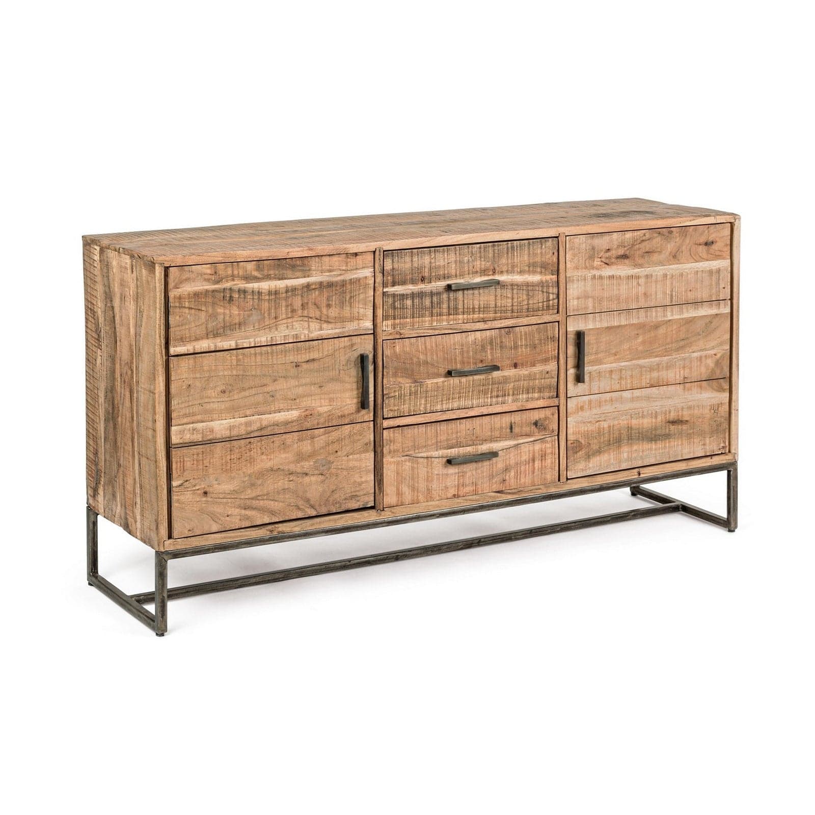 Credenza "Elmer" con struttura in legno di acacia, schienale in compensato, stile moderno - 25