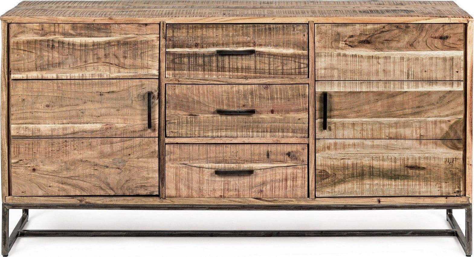 Credenza "Elmer" con struttura in legno di acacia, schienale in compensato, stile moderno - 27