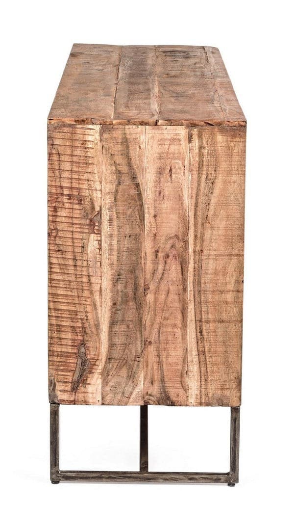 Credenza "Elmer" con struttura in legno di acacia, schienale in compensato, stile moderno - 28