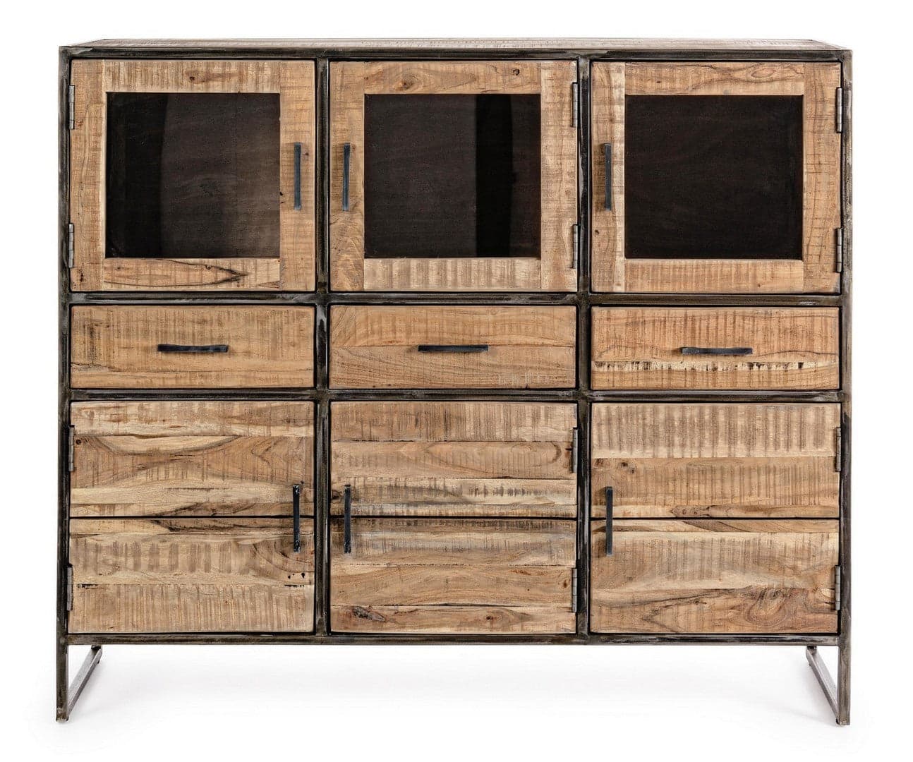 Credenza "Elmer" con struttura in legno di acacia, schienale in compensato, stile moderno in Credenze Decor Space - Altamura, commercioVirtuoso.it