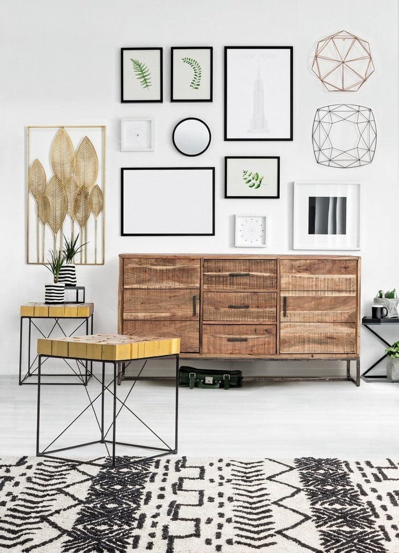 Credenza "Elmer" con struttura in legno di acacia, schienale in compensato, stile moderno - 33