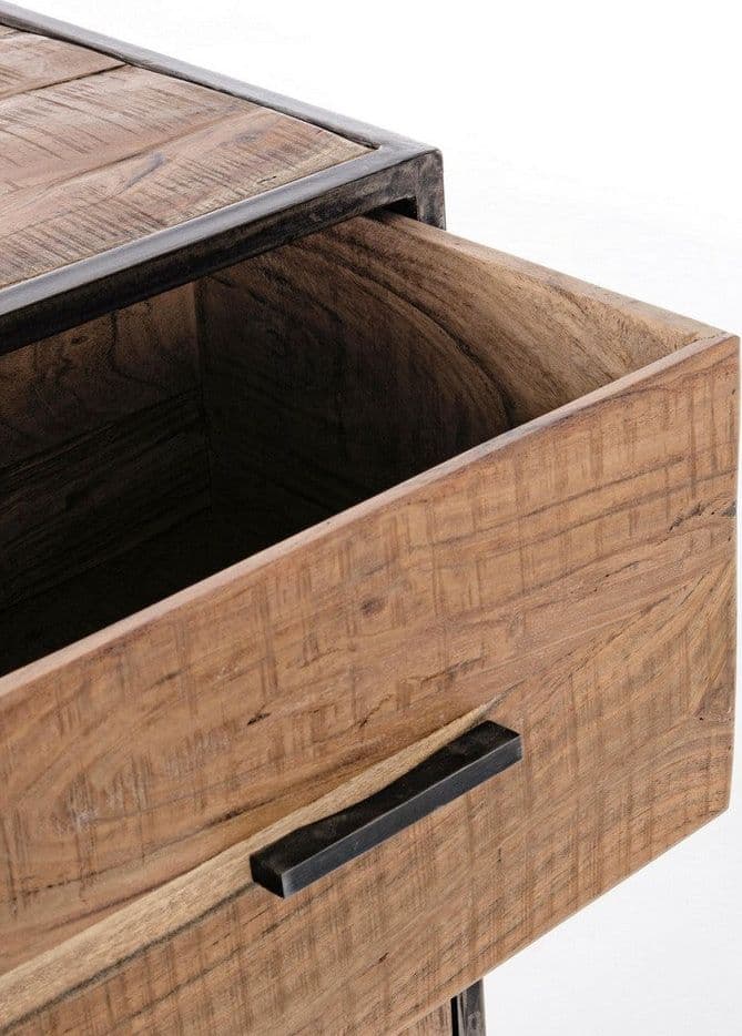 Credenza "Elmer" con struttura in legno di acacia, schienale in compensato, stile moderno - 37