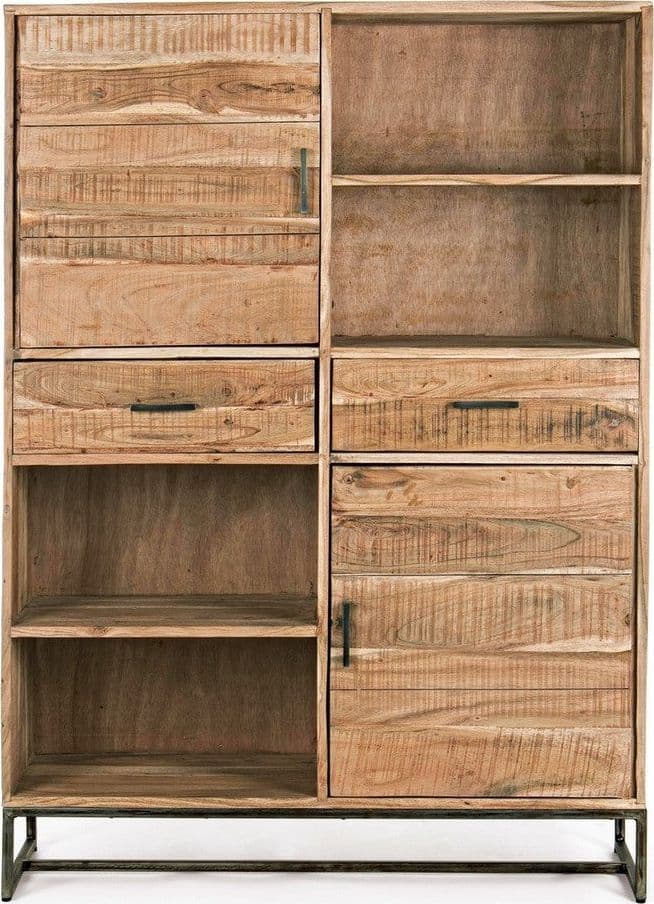 Credenza "Elmer" con struttura in legno di acacia, schienale in compensato, stile moderno - 43