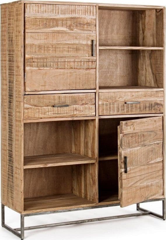Credenza "Elmer" con struttura in legno di acacia, schienale in compensato, stile moderno - 47