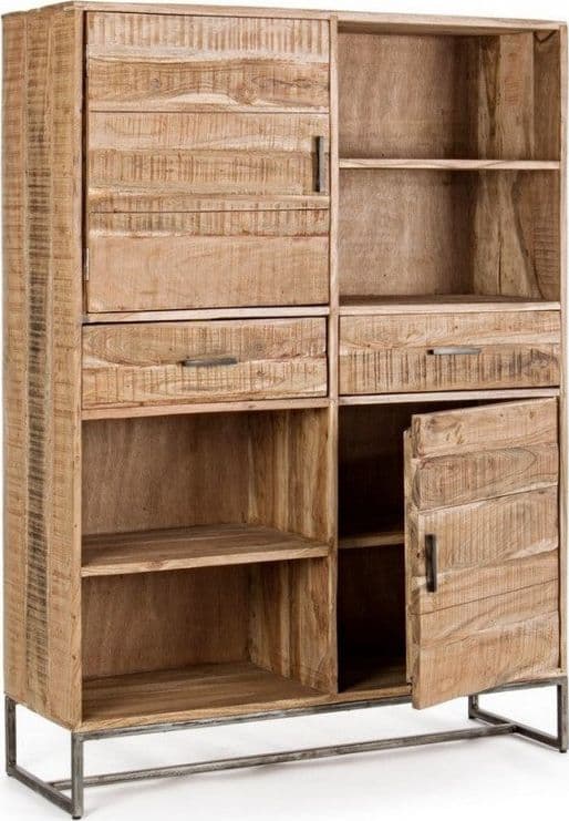 Credenza "Elmer" con struttura in legno di acacia, schienale in compensato, stile moderno - 49