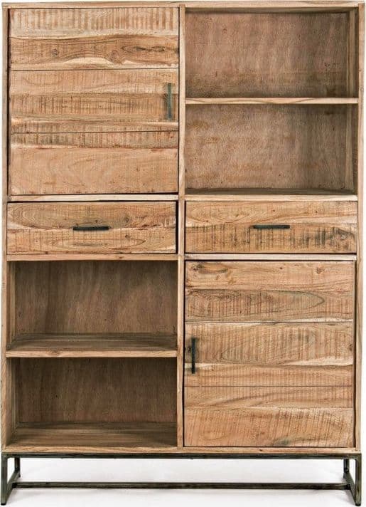 Credenza "Elmer" con struttura in legno di acacia, schienale in compensato, stile moderno - 50