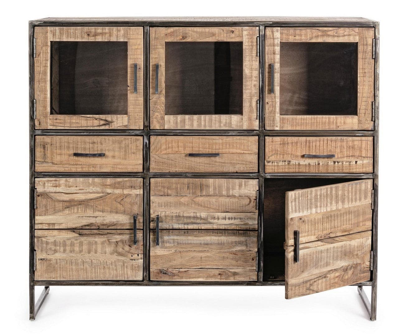 Credenza "Elmer" con struttura in legno di acacia, schienale in compensato, stile moderno in Credenze Decor Space - Altamura, commercioVirtuoso.it