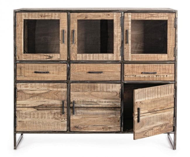 Credenza "Elmer" con struttura in legno di acacia, schienale in compensato, stile moderno in Credenze Decor Space - Altamura, commercioVirtuoso.it