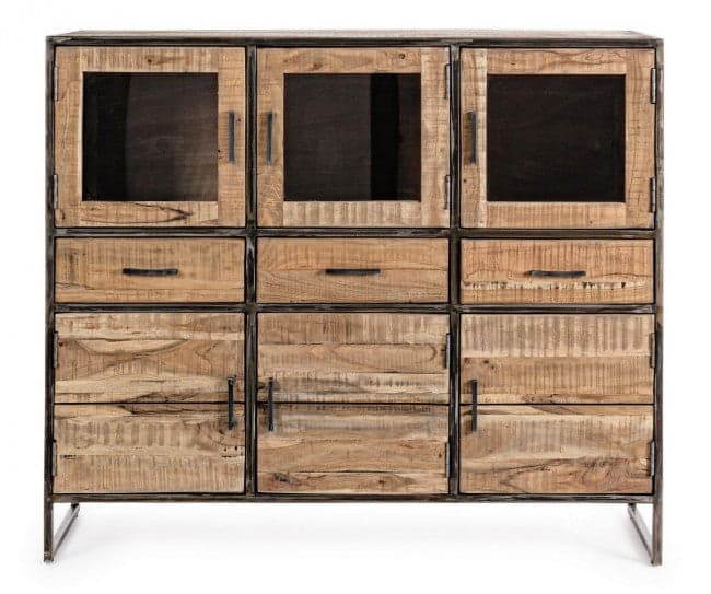 Credenza "Elmer" con struttura in legno di acacia, schienale in compensato, stile moderno in Credenze Decor Space - Altamura, commercioVirtuoso.it