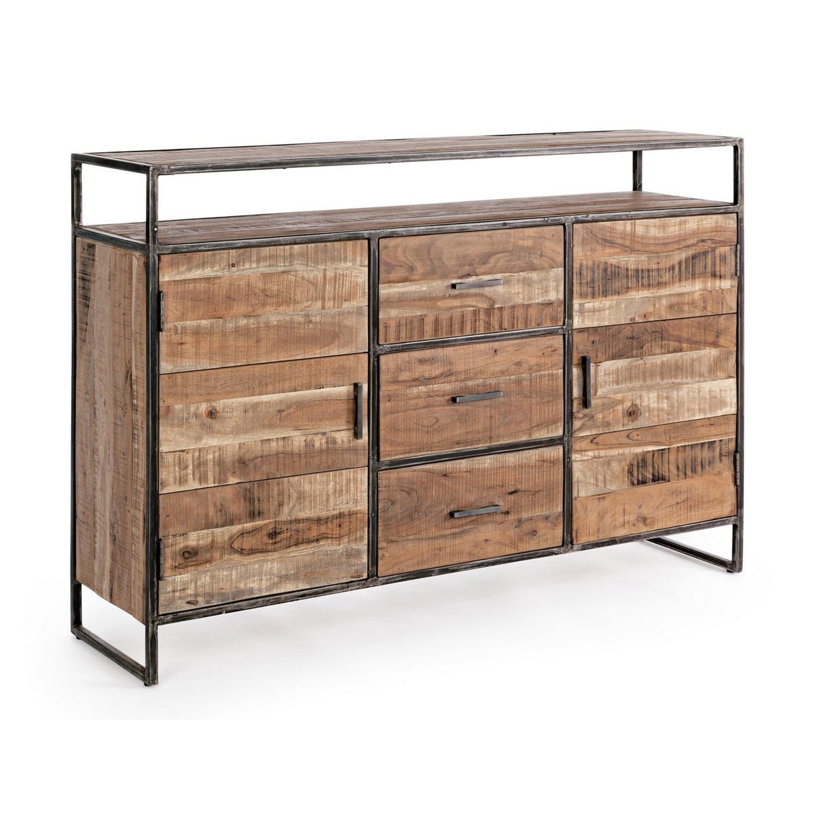 Credenza "Elmer" con struttura in legno di acacia, schienale in compensato, stile moderno in Credenze Decor Space - Altamura, commercioVirtuoso.it