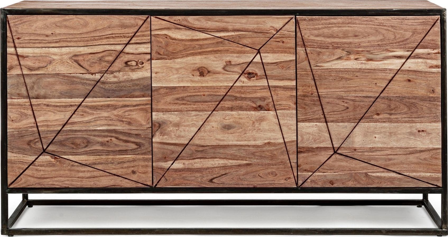 Credenza "Egon" con struttura in legno di acacia e acciaio, schienale in compensato, stile moderno in Credenze Decor Space - Altamura, commercioVirtuoso.it