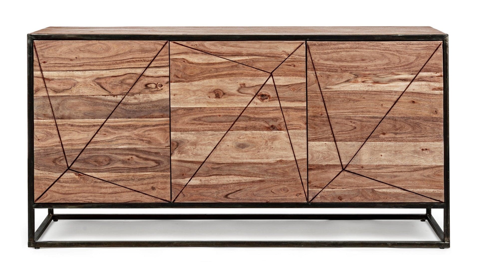 Credenza "Egon" con struttura in legno di acacia e acciaio, schienale in compensato, stile moderno in Credenze Decor Space - Altamura, commercioVirtuoso.it