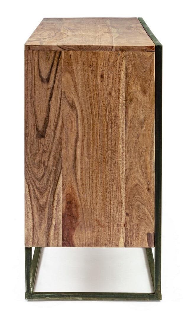 Credenza "Egon" con struttura in legno di acacia e acciaio, schienale in compensato, stile moderno in Credenze Decor Space - Altamura, commercioVirtuoso.it