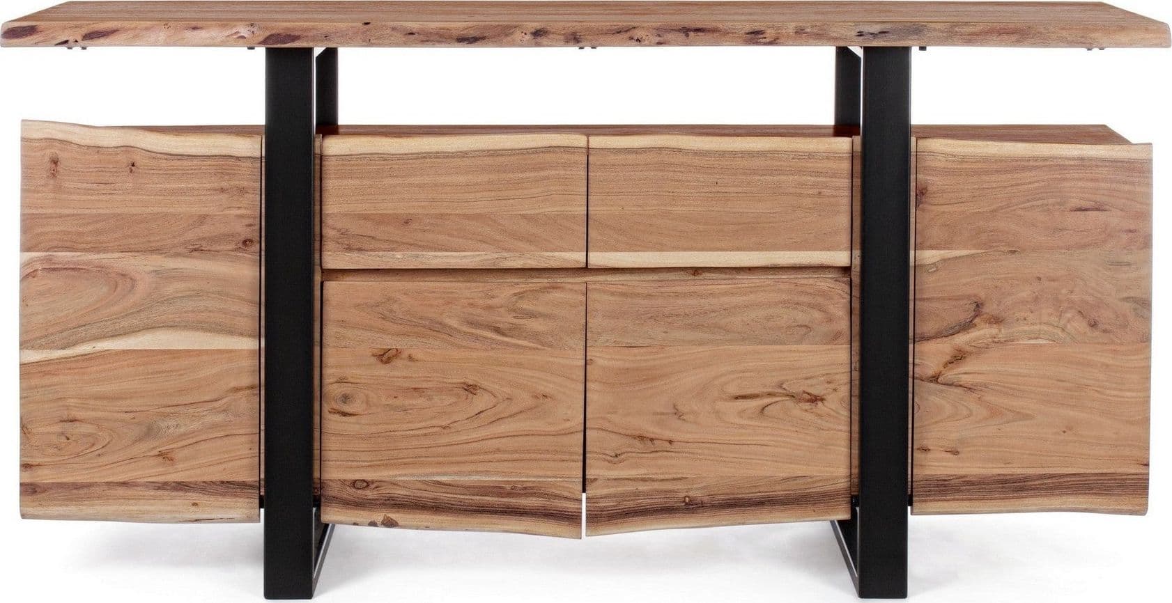 Credenza "Artur", 4 ante e 2 cassetti, struttura in legno di acacia e acciaio, 175 cm in Credenze Decor Space - Altamura, commercioVirtuoso.it