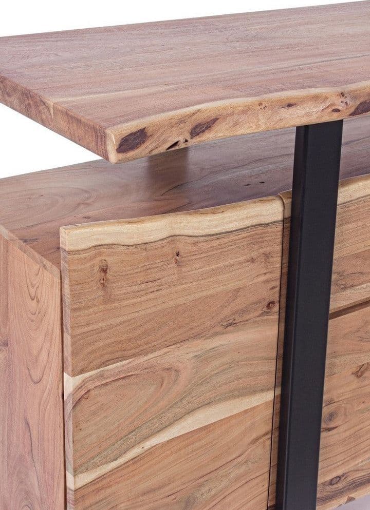 Credenza "Artur", 4 ante e 2 cassetti, struttura in legno di acacia e acciaio, 175 cm in Credenze Decor Space - Altamura, commercioVirtuoso.it