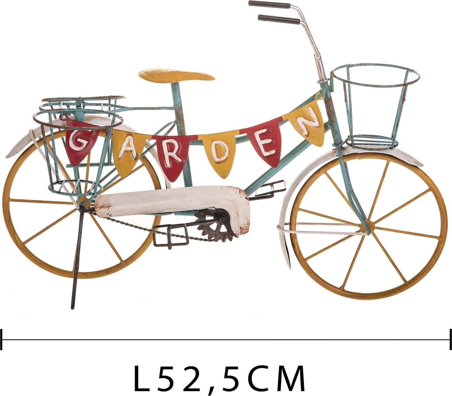 Bicicletta con contenitore per vasi decorazione per giardino ed esterno da 52,5 cm in Statue Decor Space - Altamura, commercioVirtuoso.it
