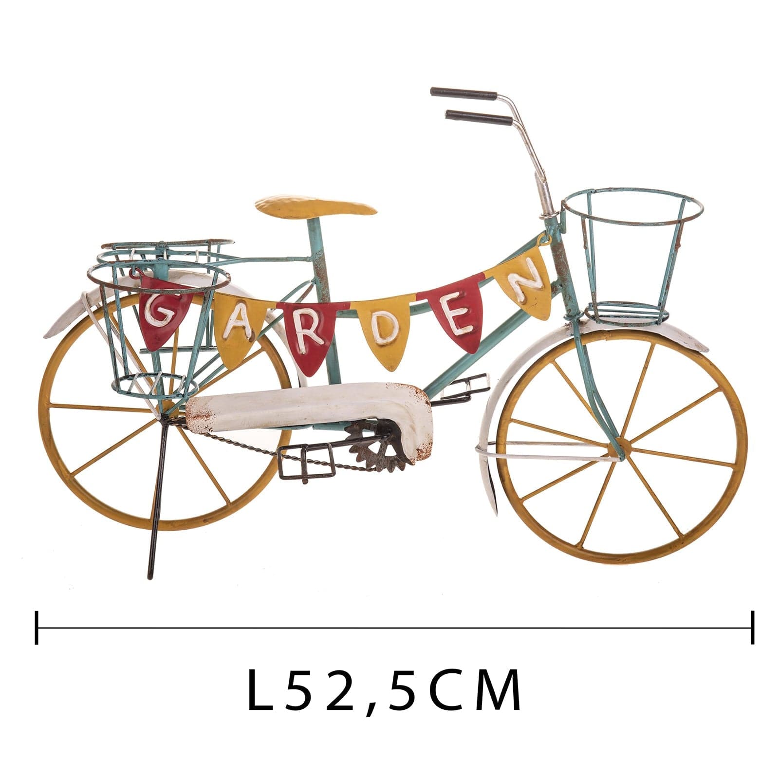 Bicicletta con contenitore per vasi decorazione per giardino ed esterno da 52,5 cm in Statue Decor Space - Altamura, commercioVirtuoso.it
