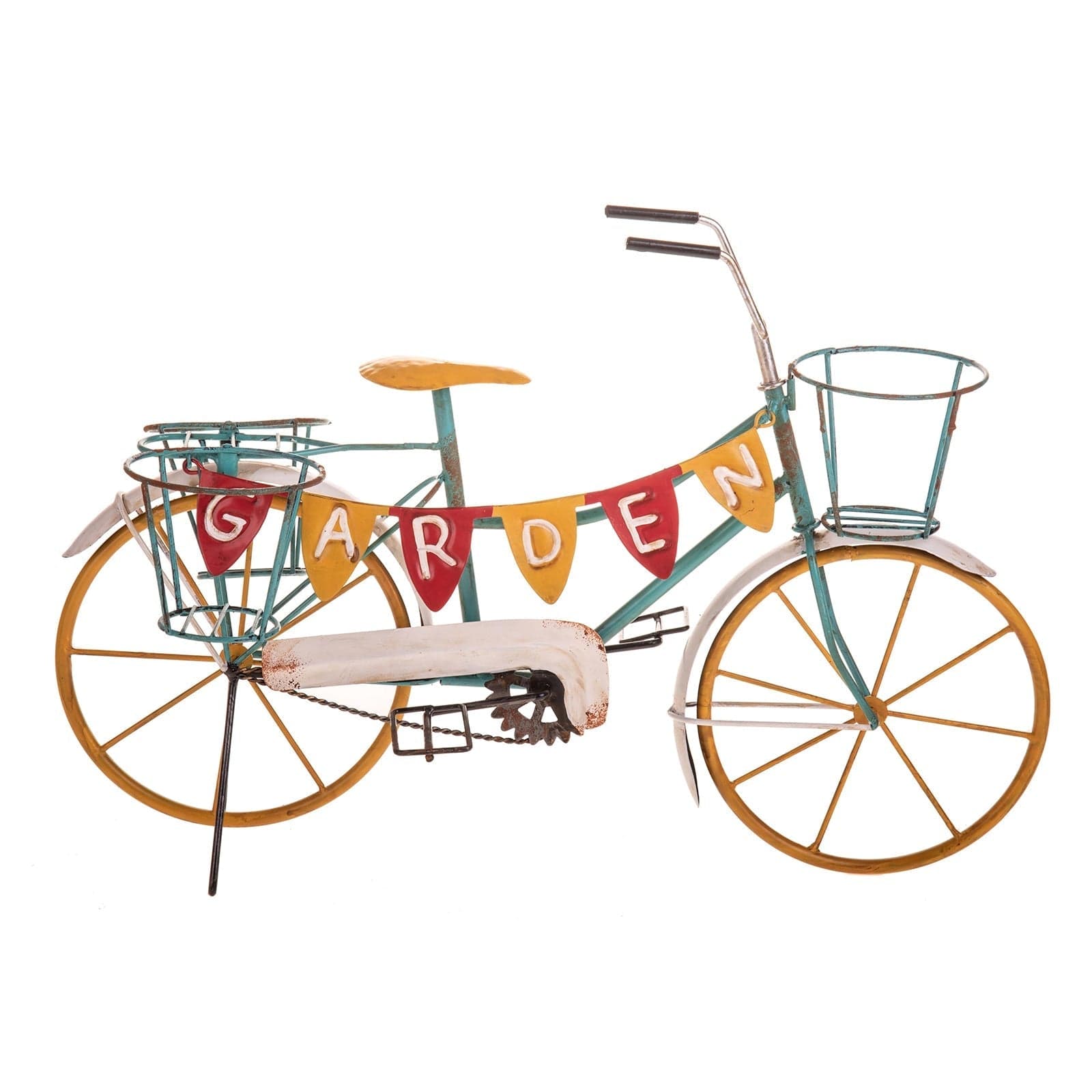 Bicicletta con contenitore per vasi decorazione per giardino ed esterno da 52,5 cm in Statue Decor Space - Altamura, commercioVirtuoso.it