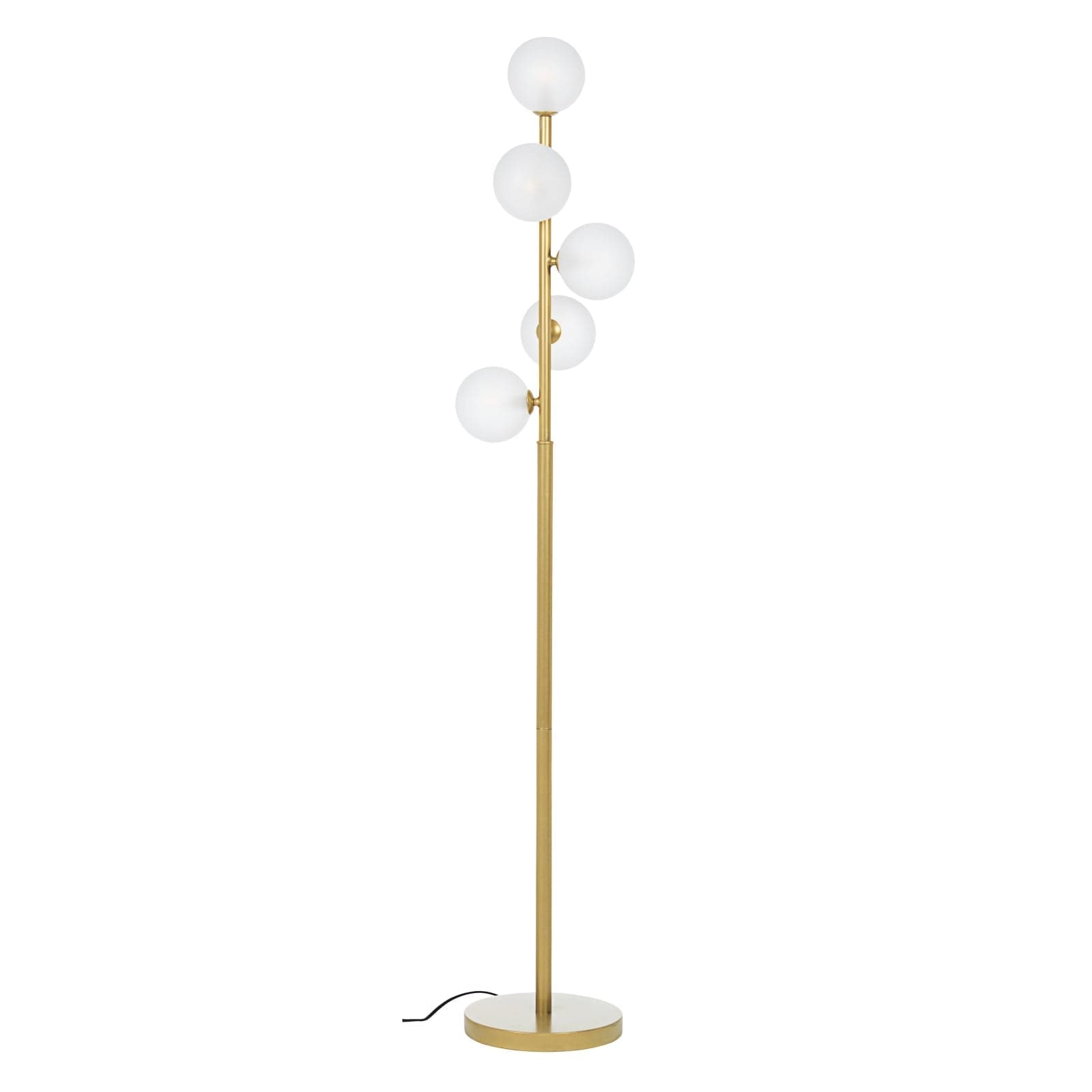 Piantana "Balls" 5 luci oro in acciaio e vetro h 156 cm