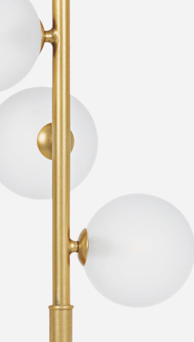 Piantana "Balls" 5 luci oro in acciaio e vetro h 156 cm in Lampade da terra Decor Space - Altamura, commercioVirtuoso.it