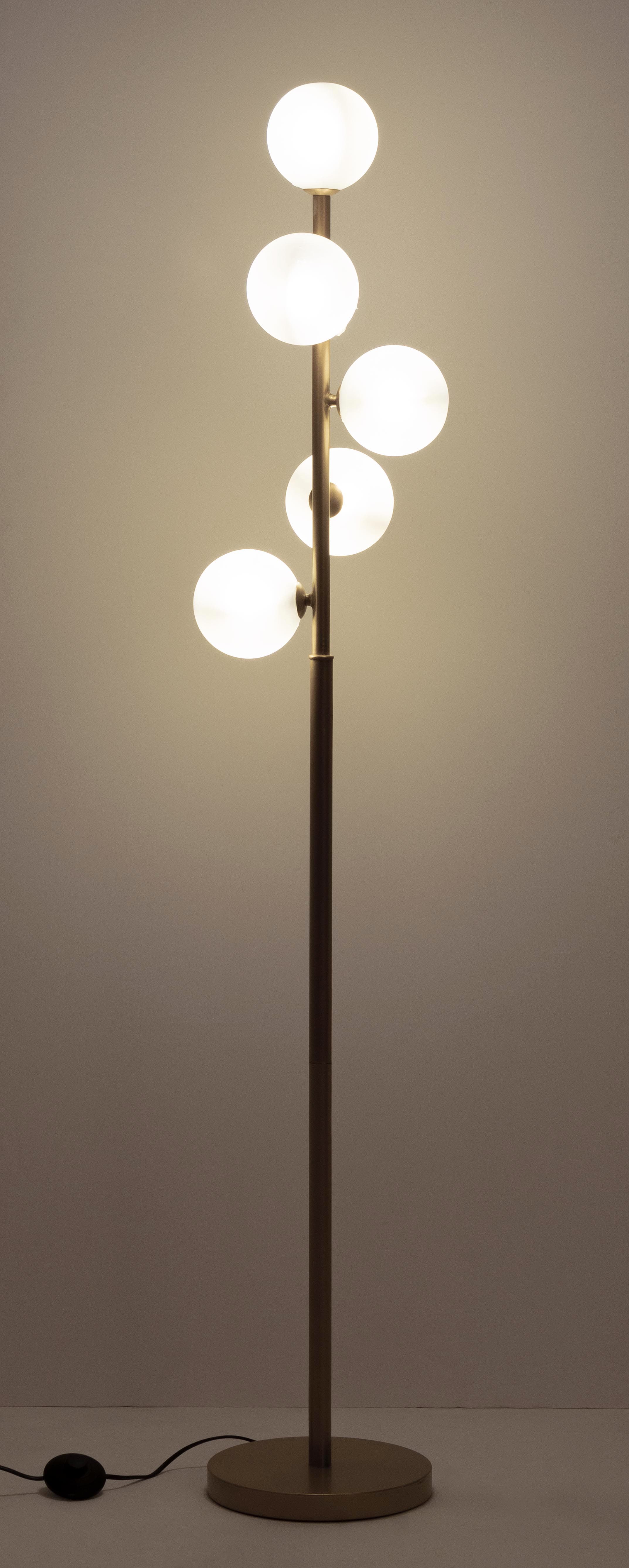 Piantana "Balls" 5 luci oro in acciaio e vetro h 156 cm in Lampade da terra Decor Space - Altamura, commercioVirtuoso.it