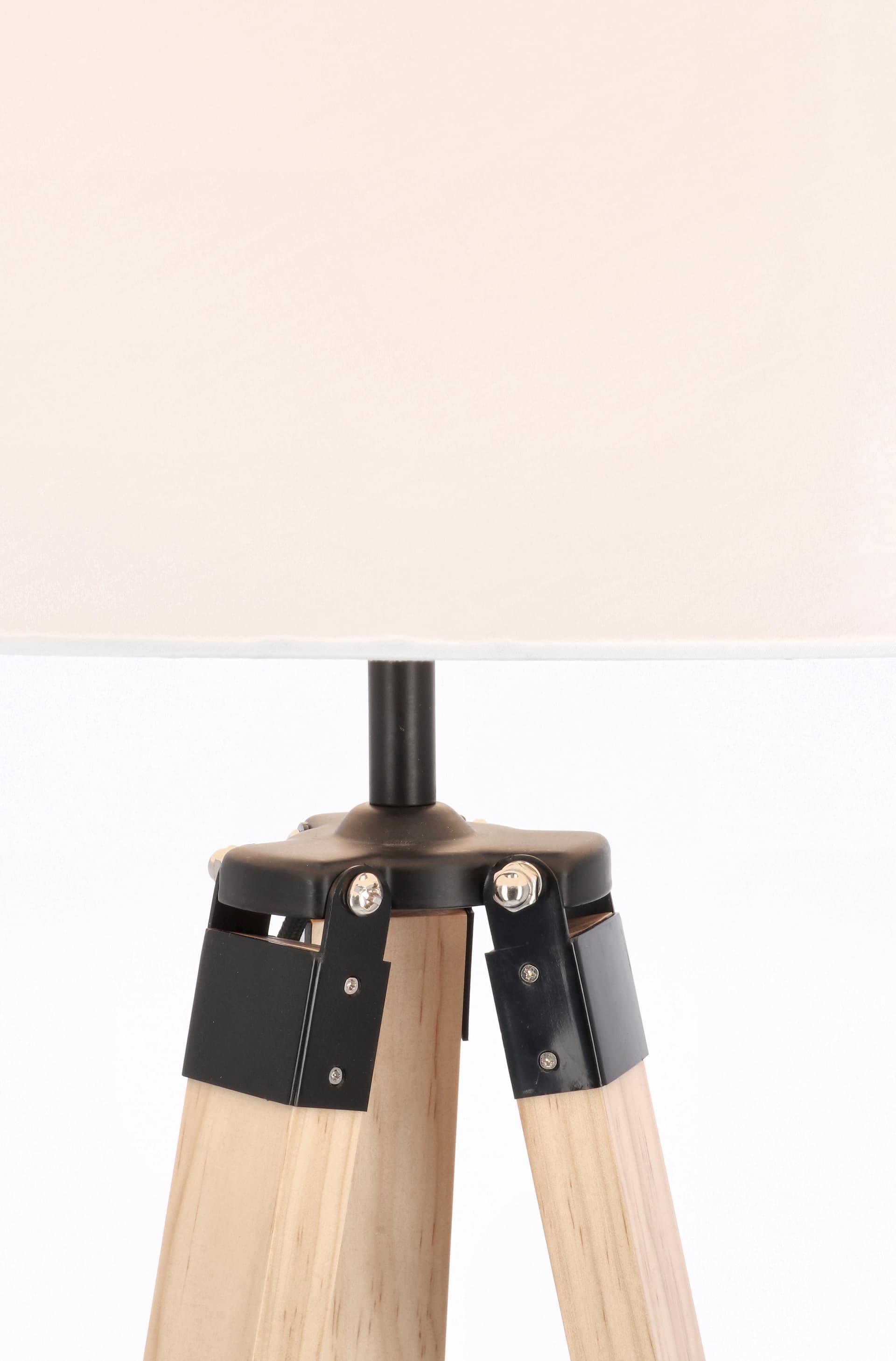 Piantana "Wood" Bianco  in acciaio e legno di pino h 150 cm in Lampade da terra Decor Space - Altamura, commercioVirtuoso.it