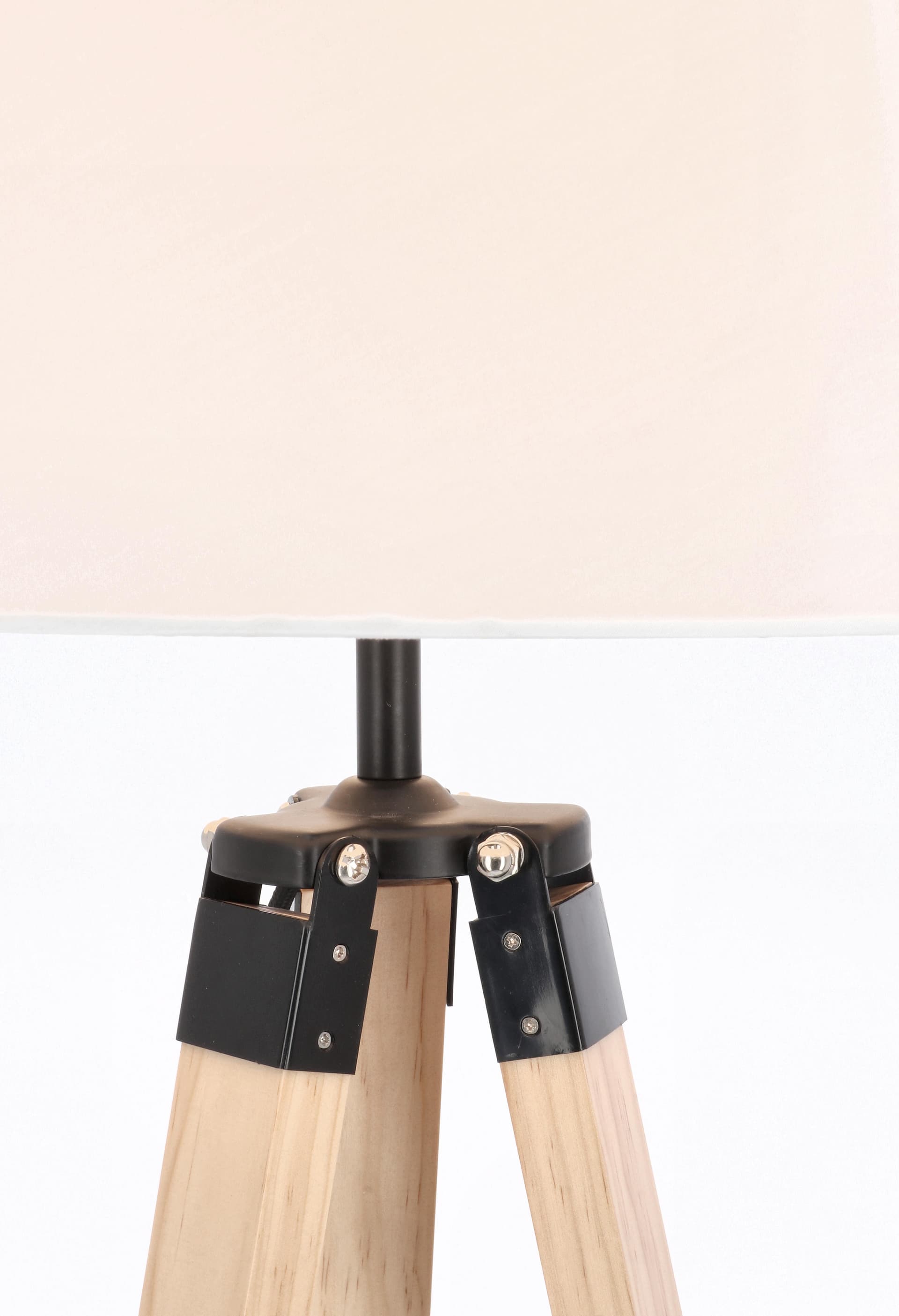 Piantana "Wood" Bianco  in acciaio e legno di pino h 150 cm in Lampade da terra Decor Space - Altamura, commercioVirtuoso.it