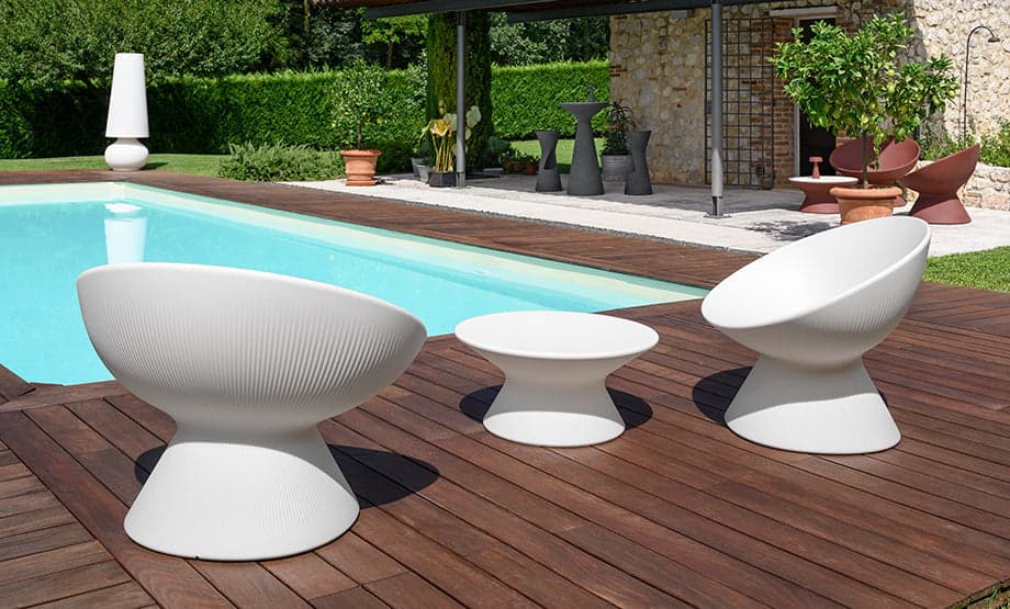 Poltrona relax "Fade" struttura in polietilene per esterno in Sedie per tavolo da giardino Decor Space - Altamura, commercioVirtuoso.it