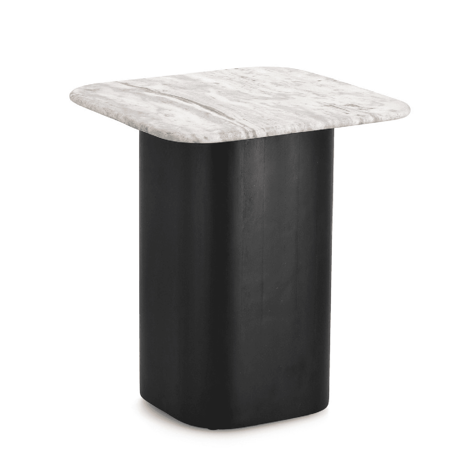 Tavolino leansder, piano in marmo, base in legno di mango, 40 x 40 in Console e tavoli da divano Decor Space - Altamura, commercioVirtuoso.it