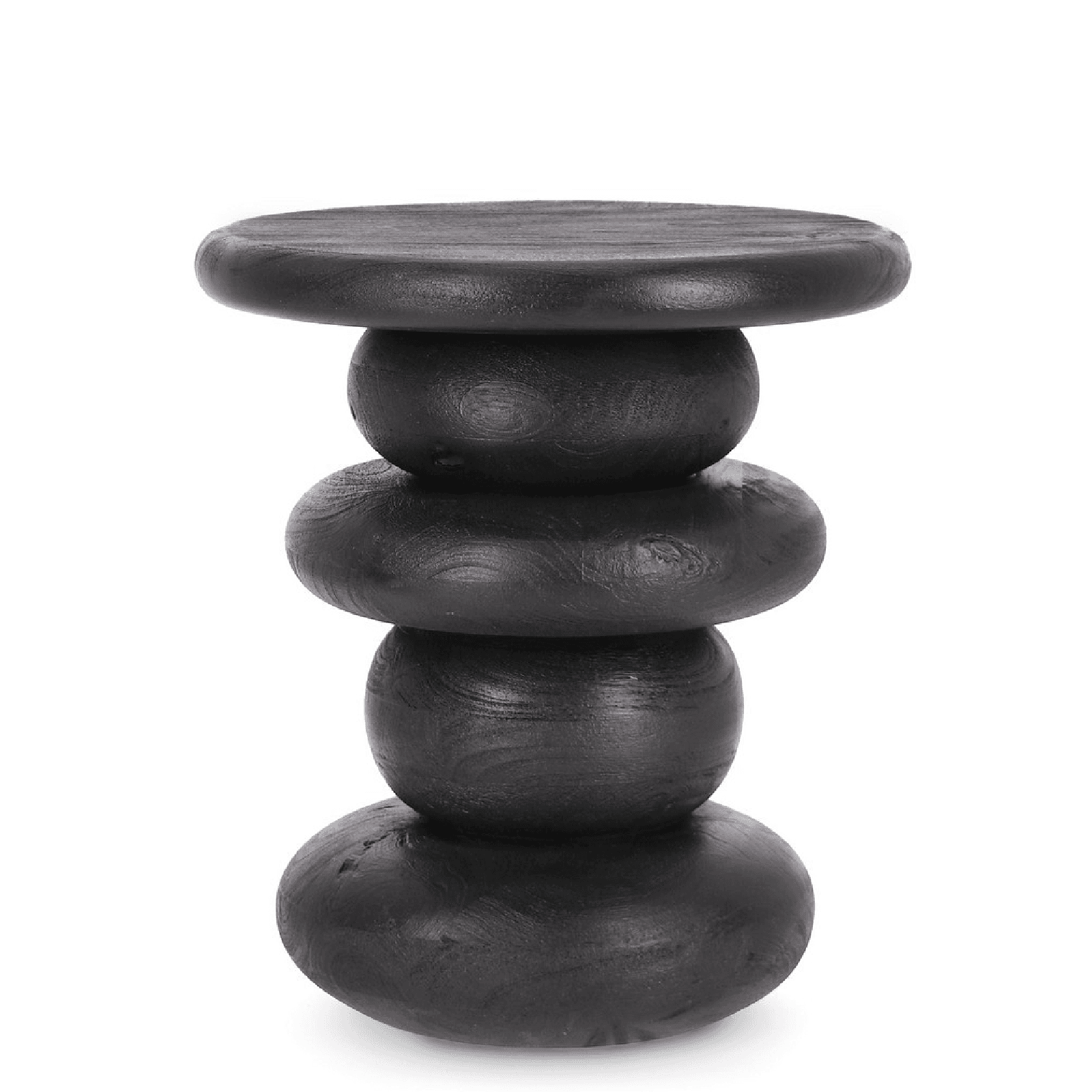 Tavolino lopez nero, struttura in legno di mango, Ø 40 x 45 cm
