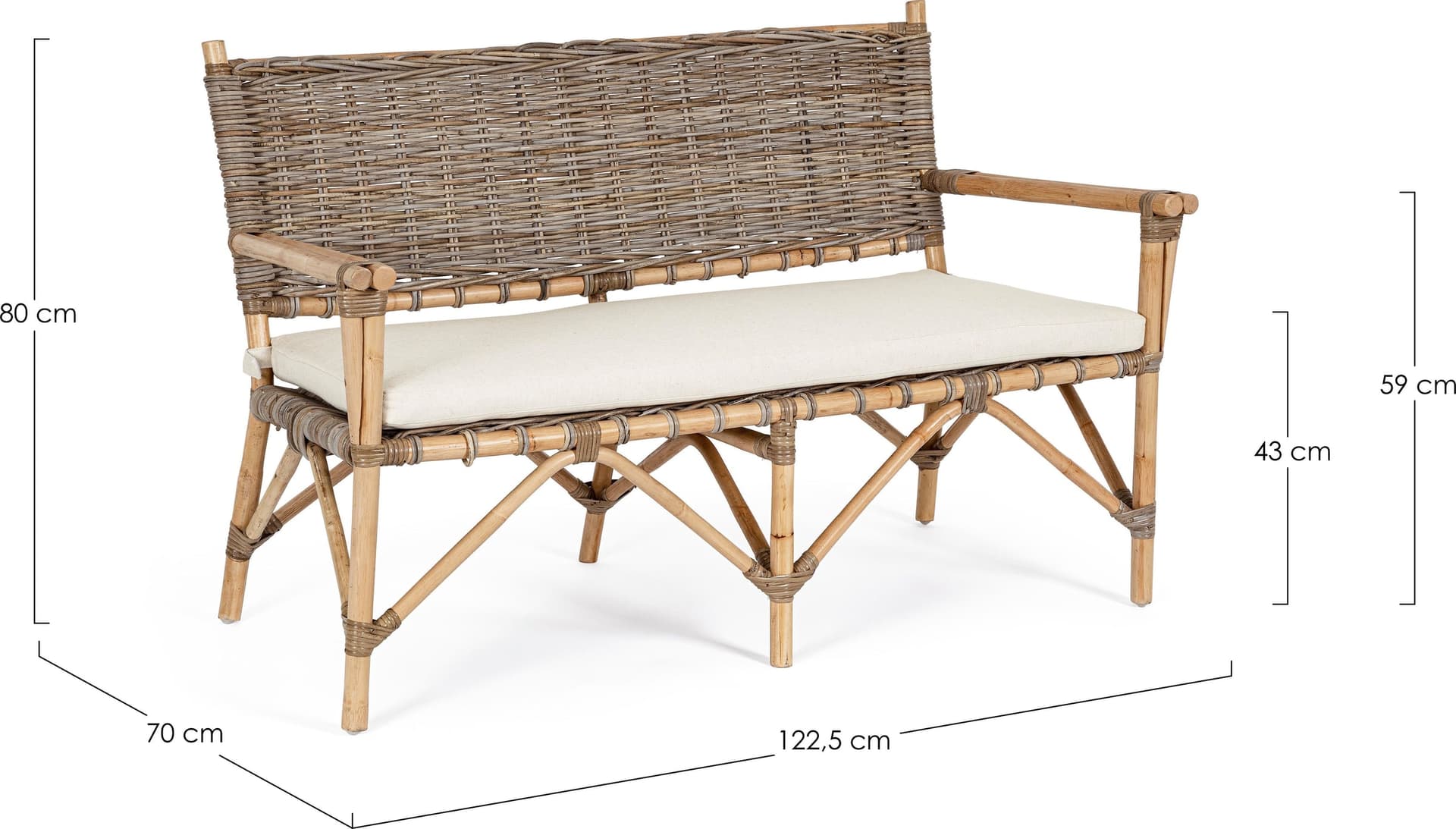 Divano a 2 posti con cuscino "Tarifa" 122.5 cm in Set di mobili Decor Space - Altamura, commercioVirtuoso.it