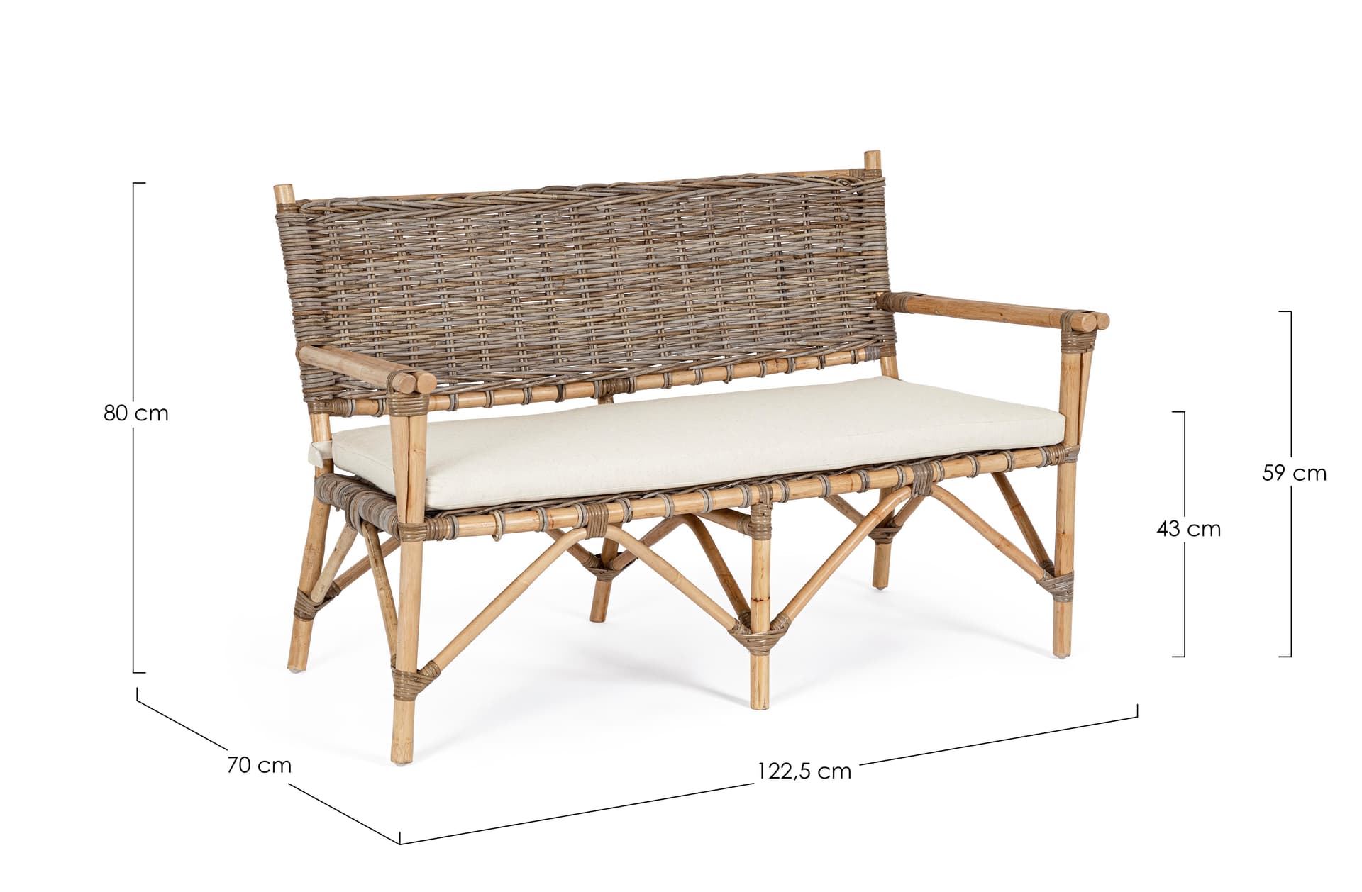 Divano a 2 posti con cuscino "Tarifa" 122.5 cm in Set di mobili Decor Space - Altamura, commercioVirtuoso.it