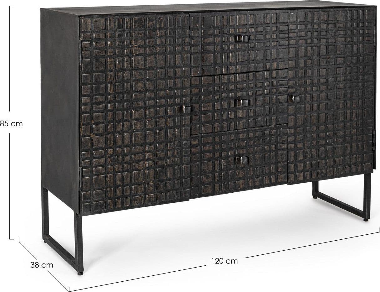 Credenza "Dorset" con struttura in acciaio, cassetti in legno, stile industriale in Credenze Decor Space - Altamura, commercioVirtuoso.it