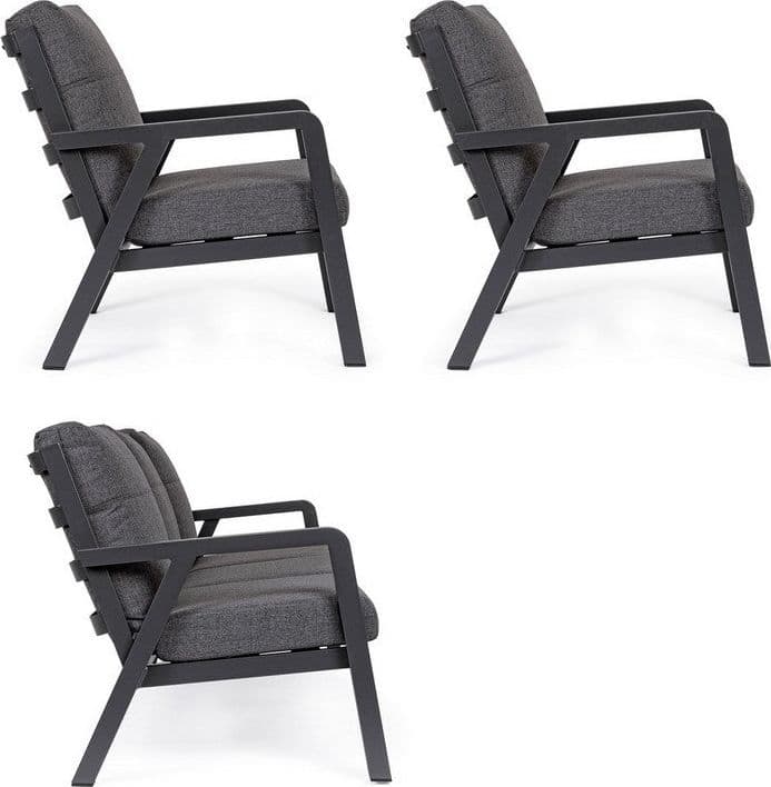 Salottino Moderno "Truman" in alluminio antiruggine con cuscini da giardino e veranda per esterno in Set di mobili Decor Space - Altamura, commercioVirtuoso.it