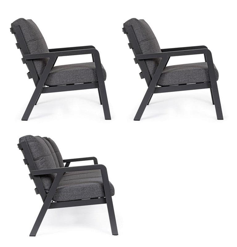 Salottino Moderno "Truman" in alluminio antiruggine con cuscini da giardino e veranda per esterno in Set di mobili Decor Space - Altamura, commercioVirtuoso.it