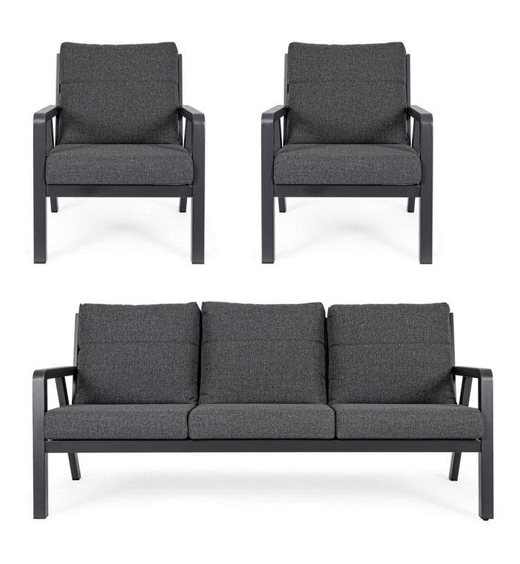 Salottino Moderno "Truman" in alluminio antiruggine con cuscini da giardino e veranda per esterno in Set di mobili Decor Space - Altamura, commercioVirtuoso.it