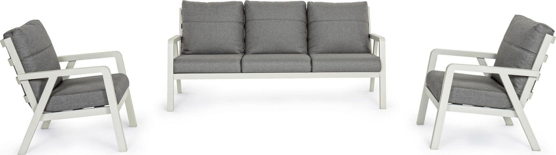 Salottino Moderno "Truman" in alluminio antiruggine con cuscini da giardino e veranda per esterno in Set di mobili Decor Space - Altamura, commercioVirtuoso.it